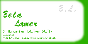 bela lamer business card